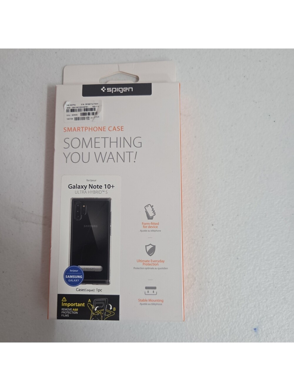 Spigen Ultra Hybrid S smartphone case packaging designed for the Samsung Galaxy
